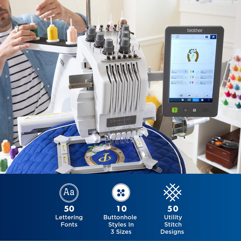 Brother PR680W Embroidery Machine and Accessory Bundle