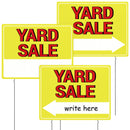 Yard Sale Sign, 17"*13" Yard Sale Signs with Stakes, 3PCS Waterproof Yard Sale Kit, MTCode Double Sided Yard Sale Signs with Directional Arrows