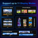 HDMl Video Wall Controller 2x2 4K, PORTTA Video Wall Processor with 11 Splicing Modes, RS232, 180° Rotate, Audio Extractor, 2x2,1x2,1x3,1x4,2x1,3x1x4x1, 4 tv Screens into 1 Wall Display