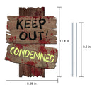 Halloween Decorations Beware Signs Yard Stakes Outdoor Creepy Assorted Warning Sign,Scary Zombie Theme Party Decor Supplies,3 Pieces,12 Inch x 9 Inch GABOSS