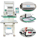 CH1501 Embroidery Machine 15 Needle: Commercial Digital Hat Embroidery Machine Kit with Stand - 13"x20" Embroidery Area 1200 SPM Max Speed, 10" Touch Screen, Wifi, USB for 3D Cap, Shirt and More