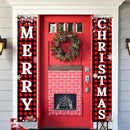 Christmas Decorations Outdoor Yard Front Porch Sign Set, Ivenf, Red Black Buffalo Plaid Door Banner, Hanging Merry Christmas Decorations for Home, Indoor Outdoor Xmas Decor Wall Front Door Yard Garage