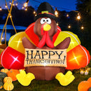 Thanksgiving Inflatables Turkey Outdoor Decorations Danxilu 6 FT with Colorful Big Tail & Pilgrim Hat, Built-in LEDs Blow up Turkey Inflatable Yard Decoration for Outside Fall Harvest Holiday Decor Danxilu