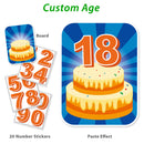Happy Birthday Yard Sign with Stakes, Personalized Age Plastic Signs with 20 Number Stickers, Bright & Colorful Letters, Weatherproof, Perfect Outdoor Lawn Birthday Decorations