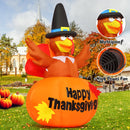 Thanksgiving Inflatables Outdoor Decoration GOOSH 6 Ft Turkey Blow Up Yard Ghost with Built-in LEDs for Indoor Garden Lawn Party Decor