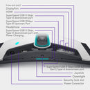 Alienware AW3423DW Curved Gaming Monitor 34.18 inch Quantom Dot-OLED 1800R Display, 3440x1440 Pixels at 175Hz, True 0.1ms Gray-to-Gray, 1M:1 Contrast Ratio, 1.07 Billions Colors - Lunar Light