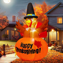 Thanksgiving Inflatables Outdoor Decoration GOOSH 6 Ft Turkey Blow Up Yard Ghost with Built-in LEDs for Indoor Garden Lawn Party Decor