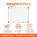 Amazon Basics Magnetic Whiteboard/Dry Erase Board, 36 x 48-inch, Aluminum Frame, Silver/White