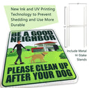 Clean Up After Your Dog Signs 2 Pack 12"x9" with Metal Stake, No Pooping Dog Signs for Yard, Pick Up After Your Dog Signs