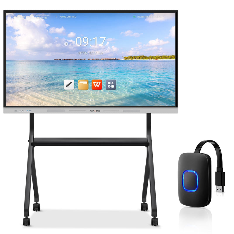 PWR4GTR 75 Inch Interactive Whiteboard Set (Board+Wall Mount+Movable Stand+Wireless Display Adapter)