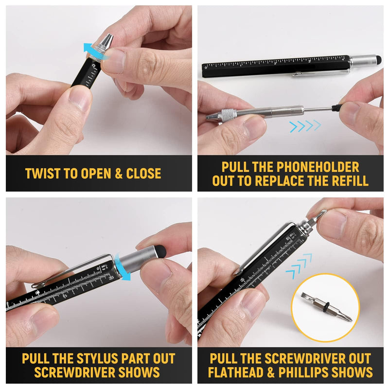 Multitool Pen, Mens Gifts for Christmas, BIIB Stocking Stuffers for Adults Men, Gifts for Men Unique Gifts for Dad Him Grandpa Husband, Dad Gifts for Men Who Have Everything, Gadgets Tools for Men