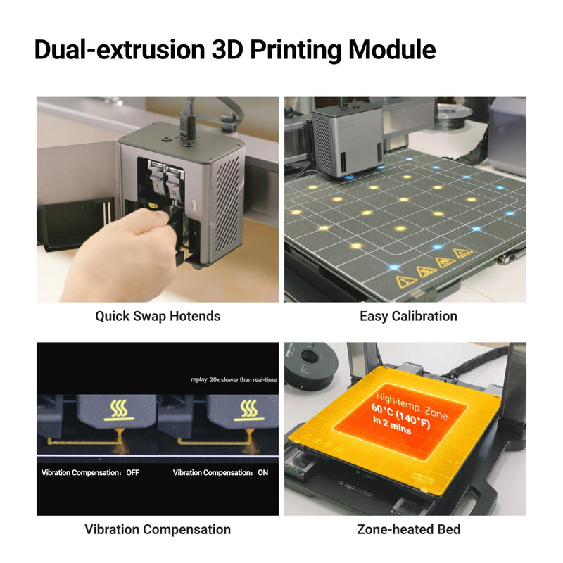 Snapmaker Artisan Premium 3 in 1 3D Printer with 40W Laser Engraver&200W CNC Carving,3D Printer Dual Extrusion Large Printing Size 15.75"x15.75"x15.75" with 7"Touchscreen,Industrial-Grade Linear Rails