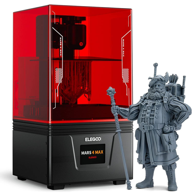 ELEGOO Mars 4 Max MSLA 3D Printer with 9.1-inch 6K Monochrome LCD, Double Cooling Fans, Multiple Print Modes, Printing Size of 7.71 x 4.81 x 5.9 inches