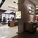 Sign Stand Holder Adjustable Sign Holder Standing Floor Poster Stand for 8.5x11 inches,HUAZI Both Vertical & Horizontal View Displayed,Snap-Open Frame with Round Safety Corner for School Church Business Show,Black