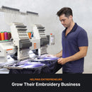 Ricoma MT 1502-15 - Needle Multi-Head Commercial Embroidery Machine, Large Sewing Field, Small Arm for Difficult Areas, Complete Package with All Necessities