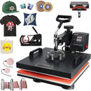 VEVOR 8 in 1 Heat Press Machine 15x15 Inch 360° Swing Away Digital Tshirt Press Machine with (Tumbler/Hat/Plate) Press, Multifunctional Sublimation Heat Press for T-Shirt Hat Cap Mug Plate