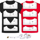 Tshirt-Ruler Guide to Center Vinyl, 9Pcs, Transparent V-Neck/Round PVC Ruler for Alignment, Heat Press, Children Youth Adult, Front and Back Measurement (10in)