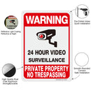 WOUSEDO 2-Pack Private Property No Trespassing Sign,Video Surveillance Signs Outdoor,Rust Free Aluminum 10 x7 Inches Security Camera Sign for Home,Business,CCTV,UV Protected & Waterproof