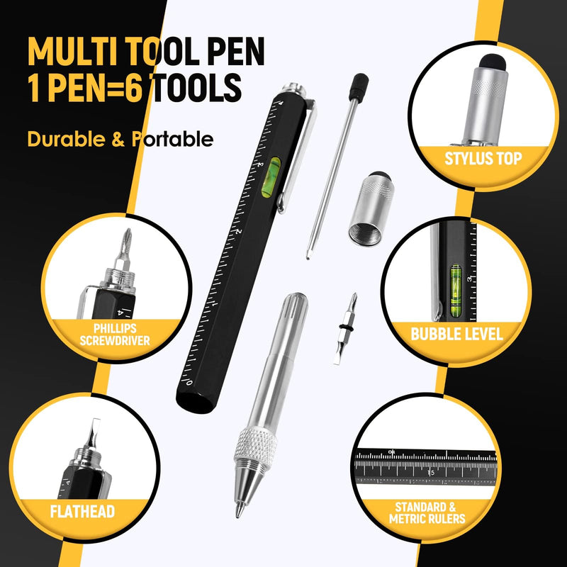 Multitool Pen, Mens Gifts for Christmas, BIIB Stocking Stuffers for Adults Men, Gifts for Men Unique Gifts for Dad Him Grandpa Husband, Dad Gifts for Men Who Have Everything, Gadgets Tools for Men