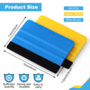 Plastic Vinyl Squeegee, 4 Inch, Lasnten 50 Pcs, Felt Edge Squeegee for Car Window Windshield Glass Cleaning Tool, Vinyl Scraper Decal, Applicator Tool with Black Fabric Felt Edge, Blue Yellow