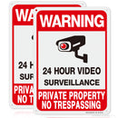 WOUSEDO 2-Pack Private Property No Trespassing Sign,Video Surveillance Signs Outdoor,Rust Free Aluminum 10 x7 Inches Security Camera Sign for Home,Business,CCTV,UV Protected & Waterproof