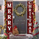 Christmas Decorations Outdoor Yard Front Porch Sign Set, Ivenf, Red Black Buffalo Plaid Door Banner, Hanging Merry Christmas Decorations for Home, Indoor Outdoor Xmas Decor Wall Front Door Yard Garage