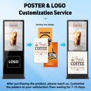 55 inch Indoor Digital Signage 4K UHD LCD Screen IPS Floor Standing Digital Kiosks Interactive Displays with WiFi HDMI/USB Input Auto AD Player, Android OS Black