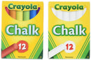 Crayola White Chalk (12 ct box)and Colored Chalk(12 ct box) Bundle