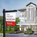 Vinyl PVC 6-Feet Black Real Estate Sign Post with Flat Cap, Realtor Yard Sign Post for Open House and Home for Sale, 47" Arm Holds Up to 36" Sign(No Sign), 2-PACK, Kdgarden