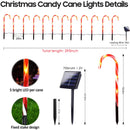 Waterproof Solar Christmas Candy Cane Lights, 24 Pack Upgraded Christmas Pathway Stake Lights Outdoor with 8 Modes, Solar Pathway Makers Lights for Outdoor Yard Walkway Garden Christmas Decorations