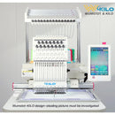 CH1501 Embroidery Machine 15 Needle: Commercial Digital Hat Embroidery Machine Kit with Stand - 13"x20" Embroidery Area 1200 SPM Max Speed, 10" Touch Screen, Wifi, USB for 3D Cap, Shirt and More