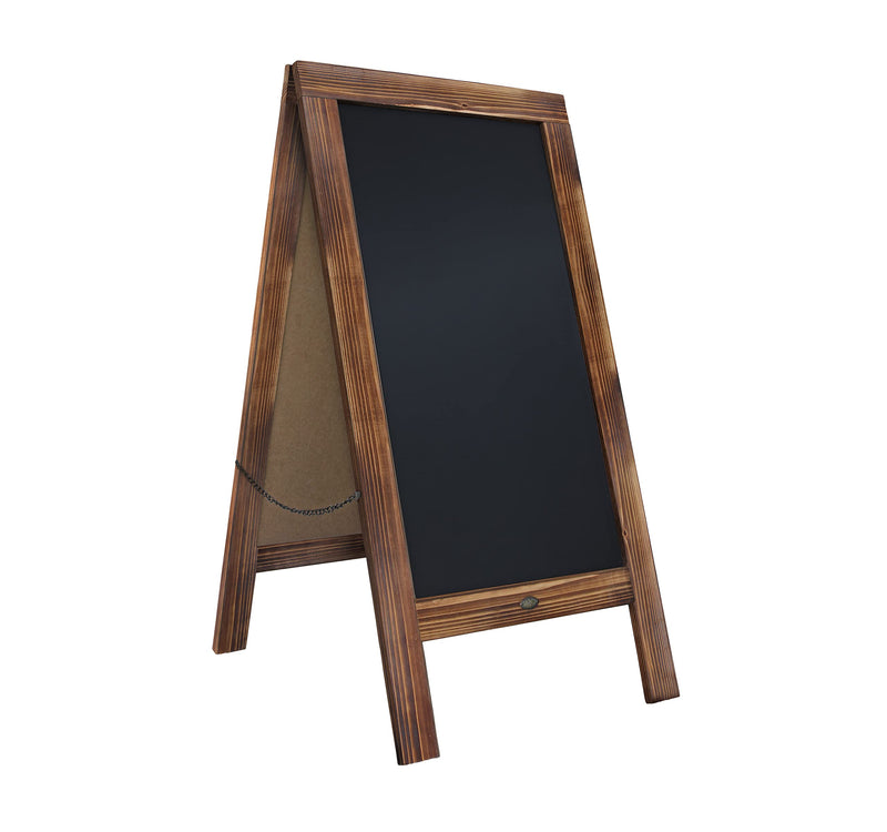 A Frame Chalkboard Solid Wood A-Frame Sign Rustic Brown Double-Sided Magnetic Boardby HBCY Creations: 40x20 Chalkboard Menu Board for Restaurants Cafés, Weddings - Heavy Duty Hinges