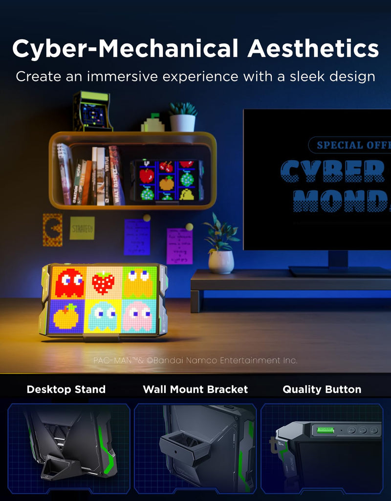 Govee x PAC-MAN Gaming Pixel Light, RGBIC LED Panel with Real-time Info Display, 150+ Scene Modes & DIY Options, Smart Pixel Lights (Wi-Fi Only), Works with Alexa, Game Room Decor, 52x32 Pixels