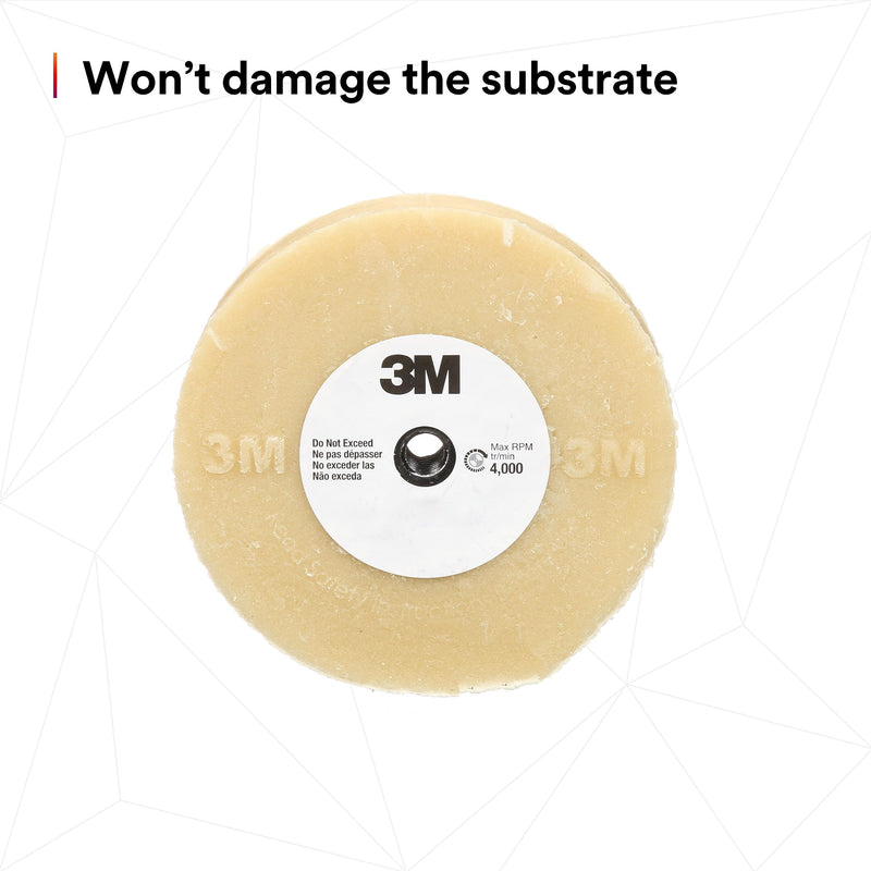 3M Stripe Off Wheel – Adhesive Remover – Eraser Wheel – Removes Decals, Stripes, Vinyl, Tapes and Graphics – 4” diameter x 5/8” thick – 07499 – Pack of 1