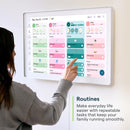 Skylight Calendar Max: 27-Inch Smart Digital Calendar & Chore Chart, Family Organizer with Interactive Touchscreen Display with NA Adapter, Aluminum Metal Shadowbox