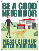Clean Up After Your Dog Signs 2 Pack 12"x9" with Metal Stake, No Pooping Dog Signs for Yard, Pick Up After Your Dog Signs