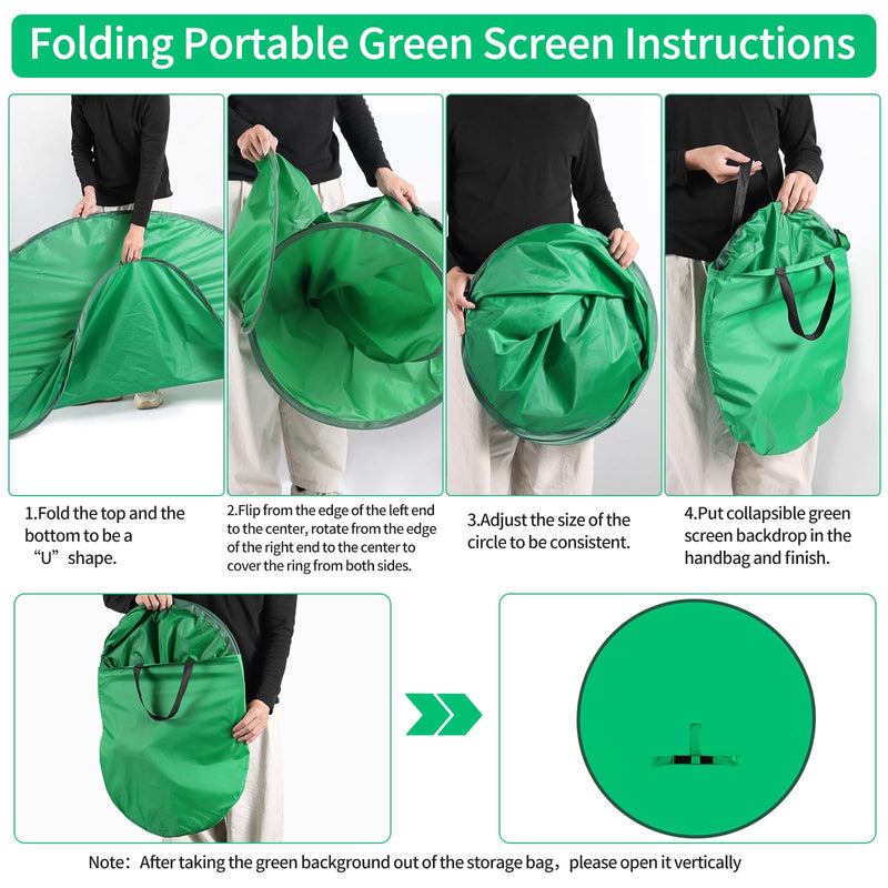 Green Screen Chair,56 IN Collapsible Green Screen Backdrop Kit,Pop Up Green Screen for Streaming with Storage Bag，Portable Greenscreen Backdrop for Photography,Gaming,Streaming,Zoom Meeting and Gaming