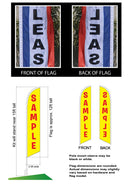 Tacos Burritos Mexican Restaurant Advertising Feather Banner Swooper Flag Sign with Banner Flag Pole Kit and Ground Stake, Red Yellow Theme