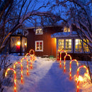 Waterproof Solar Christmas Candy Cane Lights, 24 Pack Upgraded Christmas Pathway Stake Lights Outdoor with 8 Modes, Solar Pathway Makers Lights for Outdoor Yard Walkway Garden Christmas Decorations