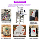 CH1501 Embroidery Machine 15 Needle: Commercial Digital Hat Embroidery Machine Kit with Stand - 13"x20" Embroidery Area 1200 SPM Max Speed, 10" Touch Screen, Wifi, USB for 3D Cap, Shirt and More