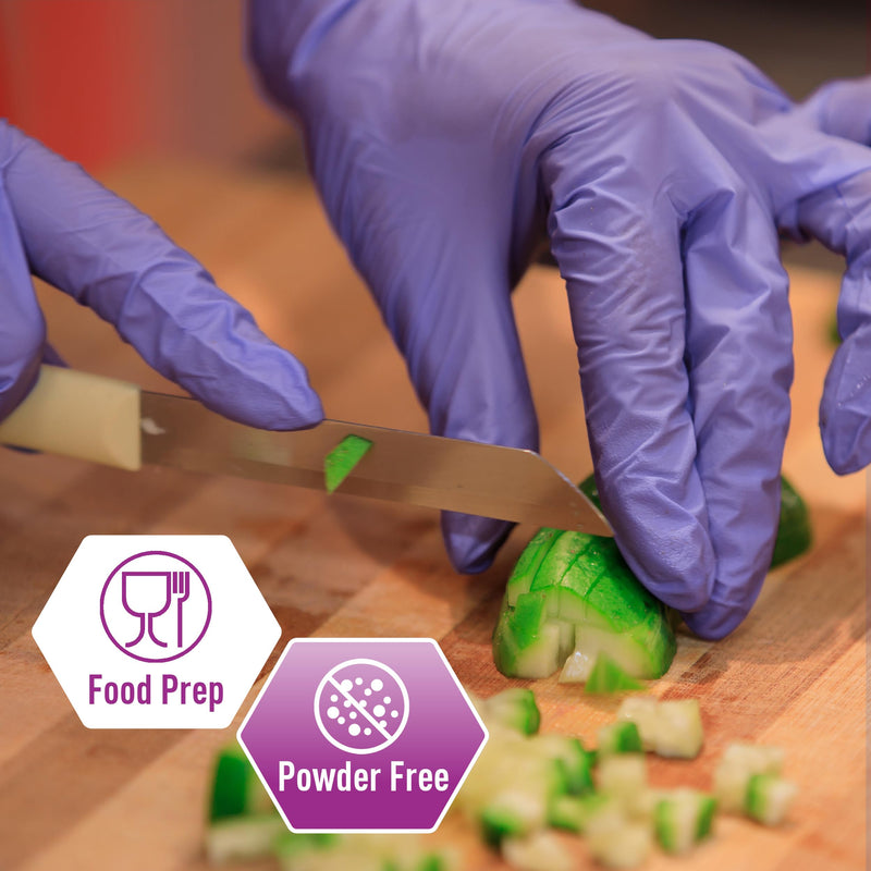 MedPride Powder-Free Nitrile Exam Gloves, Iris Blue, Medium, Box/100