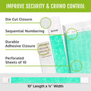 Aqua Tyvek Wristbands for Events - 500 WristCo Comfortable Tear Resistant Paper Bracelets ID Wrist Bands for Concerts Festivals Admission Party Identification