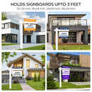 Vinyl PVC Real Estate Sign Posts 6 Feet Tall Realtor Sign Post for Open House and Home for Sale Signs with 36" Arm Holds up to 24" Real Estate Signs White Color Yard Sign Holder