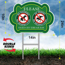 No Peeing and No Pooping Dog Sign 2 Pack, Double Sided Please Be Respectful Keep Off The Grass Yard Signs with Metal Wire H-Stakes, 14" x 10", UV Protected & Waterproof, Outdoor Use