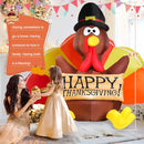 Thanksgiving Inflatables Turkey Outdoor Decorations Danxilu 6 FT with Colorful Big Tail & Pilgrim Hat, Built-in LEDs Blow up Turkey Inflatable Yard Decoration for Outside Fall Harvest Holiday Decor Danxilu