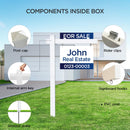 Vinyl PVC Real Estate Sign Posts 6 Feet Tall Realtor Sign Post for Open House and Home for Sale Signs with 36" Arm Holds up to 24" Real Estate Signs White Color Yard Sign Holder