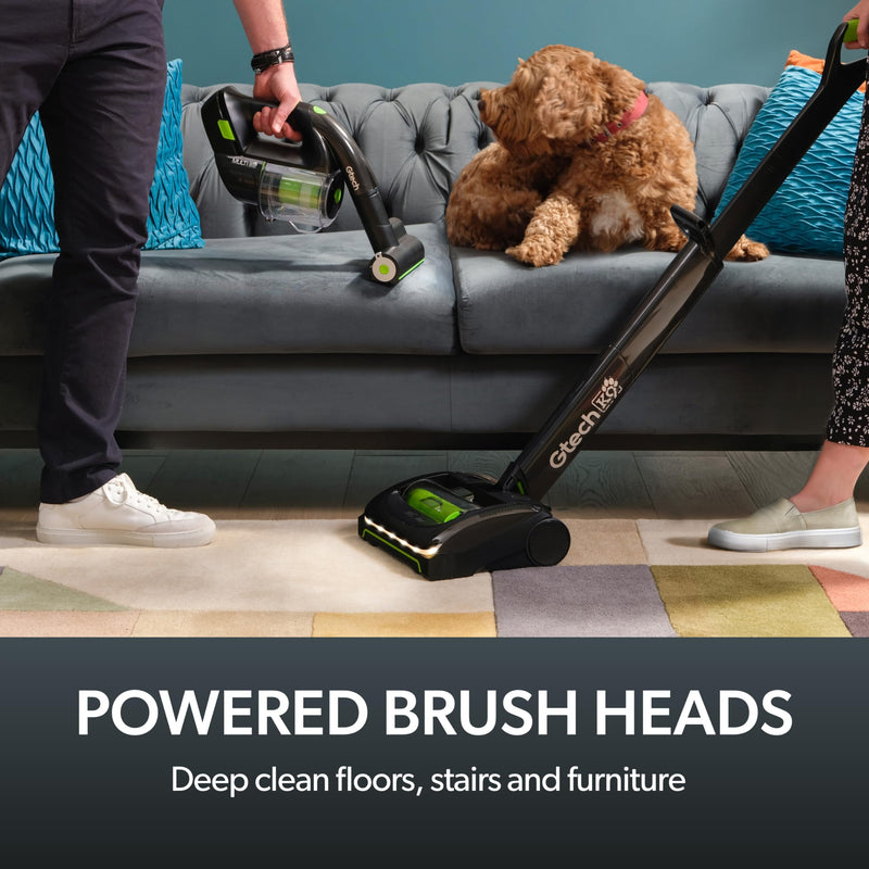 Gtech System K9 Bundle, AirRAM 2 K9 + Multi K9 Cordless High-Power Pet Vacuum Bundle, Combined 60 Min Runtime