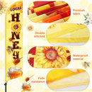 Local Honey Advertising Feather Banner with Flag Pole Kit 12 ft Remagr 2 Pcs Feather Banner Sign Windless Business Flags Honey for Sale Sign for Ice Cream Advertising Outside Business