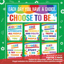 Sproutbrite Classroom Banner Decorations and Poster Bulletin Board Set - Choose to be