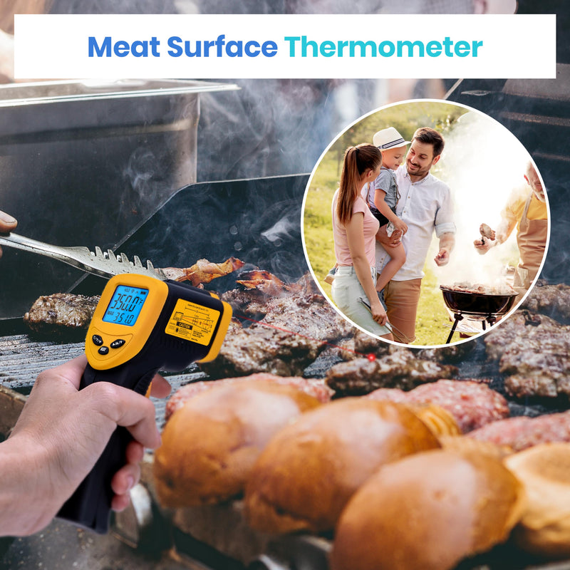 Etekcity Infrared Thermometer Laser Temperature Gun 774, Meat Food Candy Oven Thermometer for Griddle Accessories, Heat Gun for Cooking Refrigerator Tools, Yellow, -58°F to 842°F